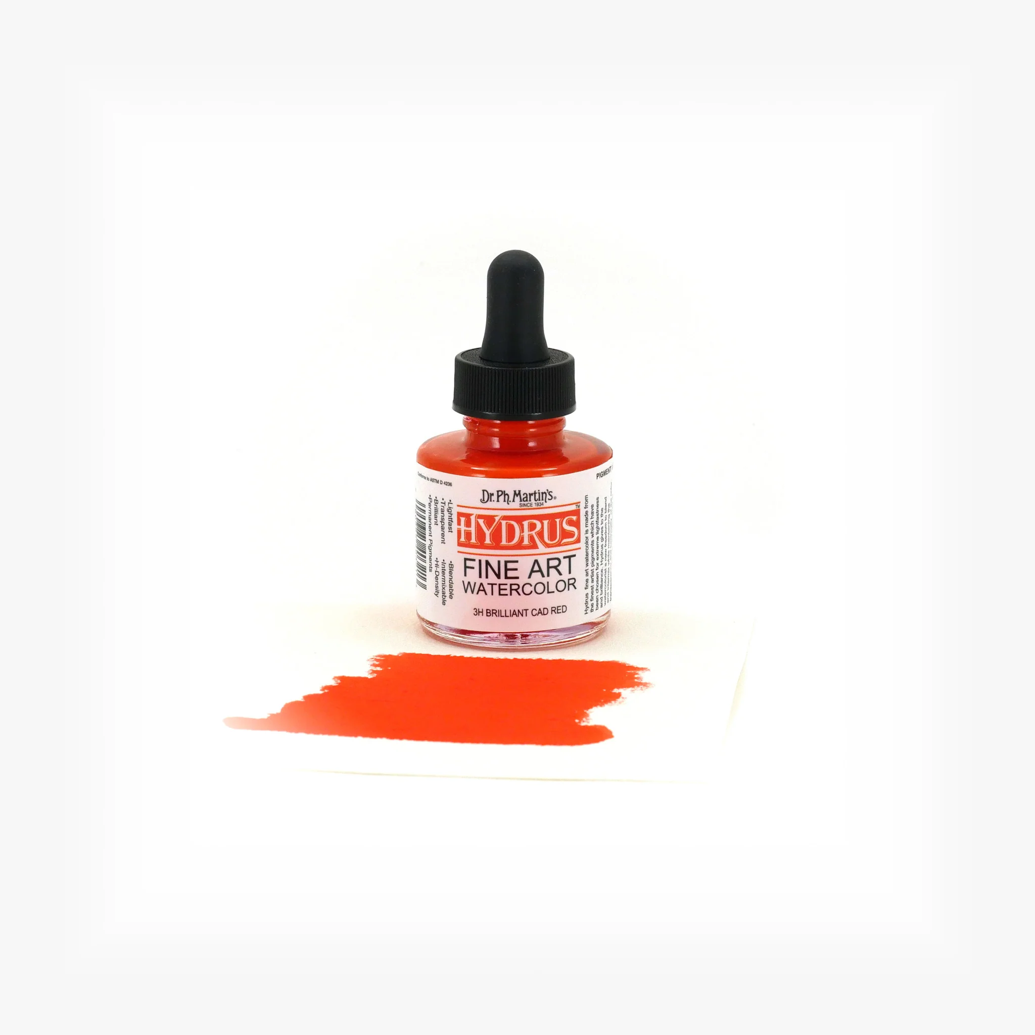 Hydrus Fine Art Watercolor, 1.0 oz, Brilliant Cad Red (3H) - Image 2