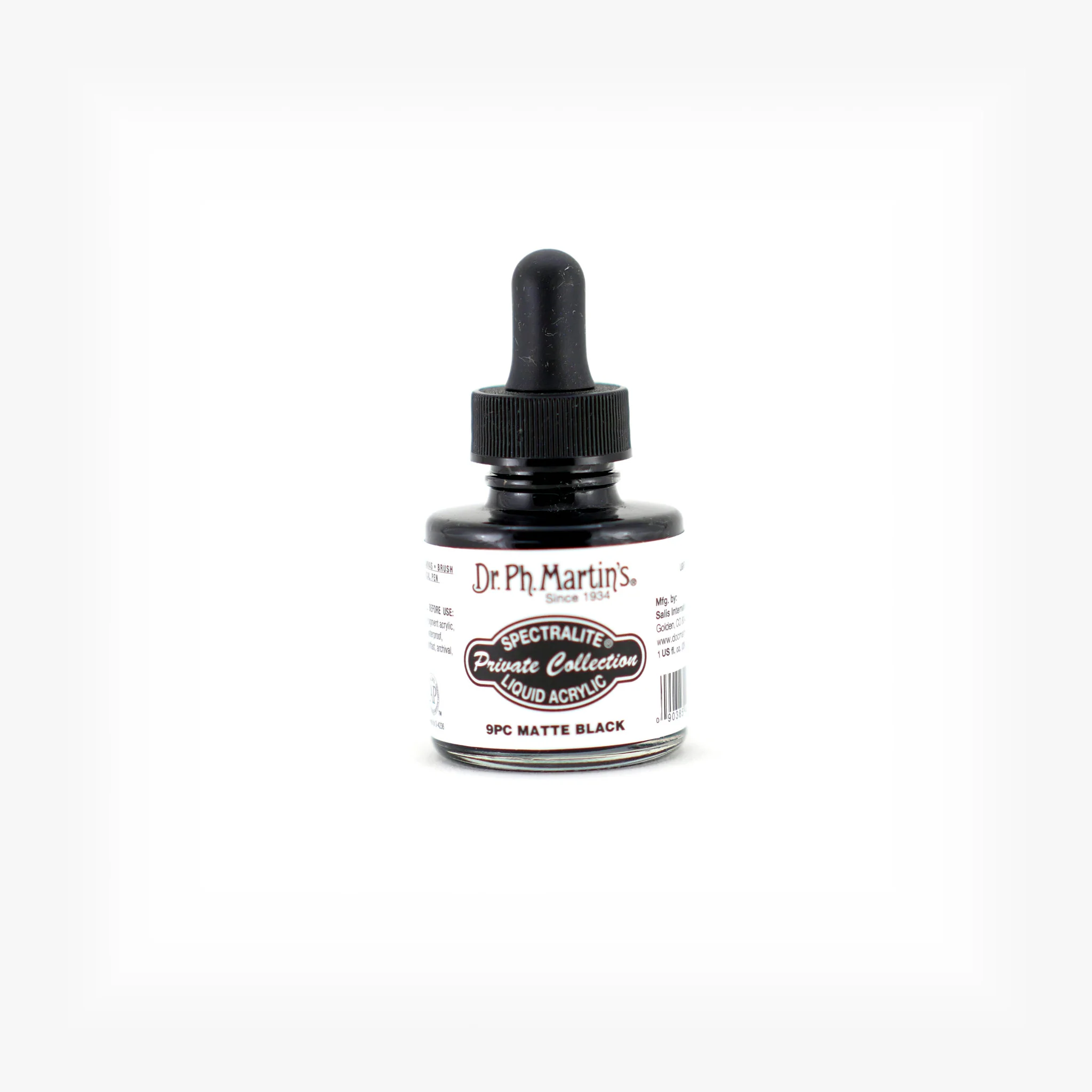 Spectralite Private Collection Liquid Acrylics, 1.0 oz, Matte Black (9PC)
