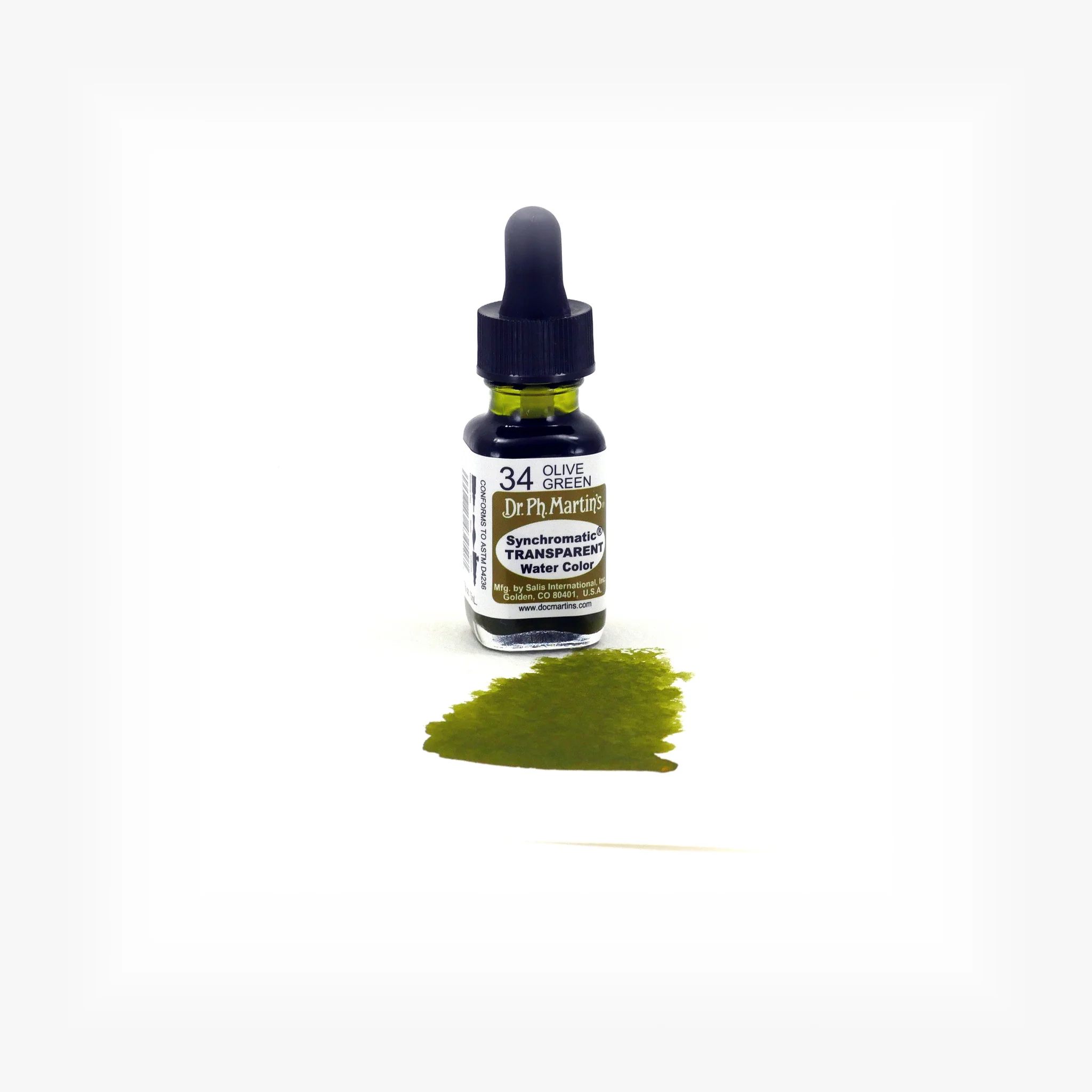 Synchromatic Transparent Water Color, 0.5 oz, Olive Green (34) - Image 2