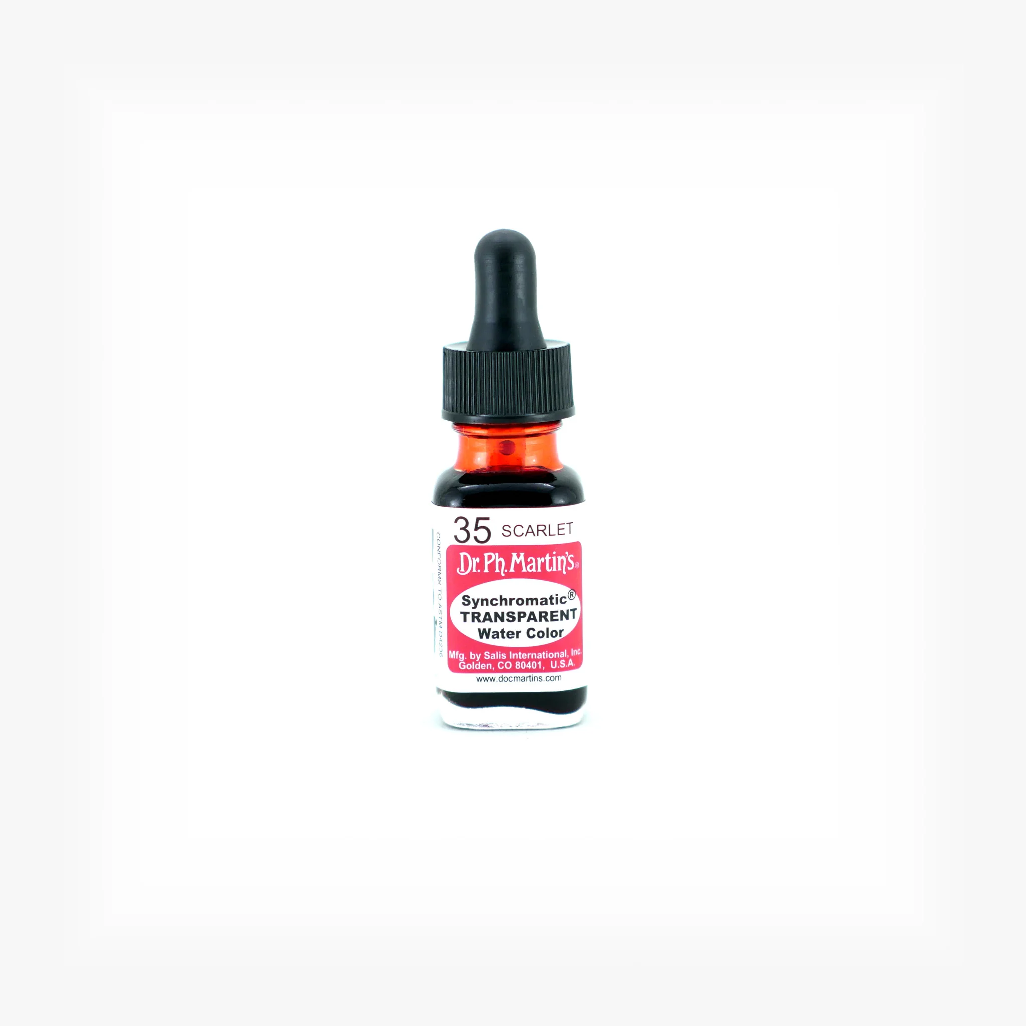 Synchromatic Transparent Water Color, 0.5 oz, Scarlet (35)