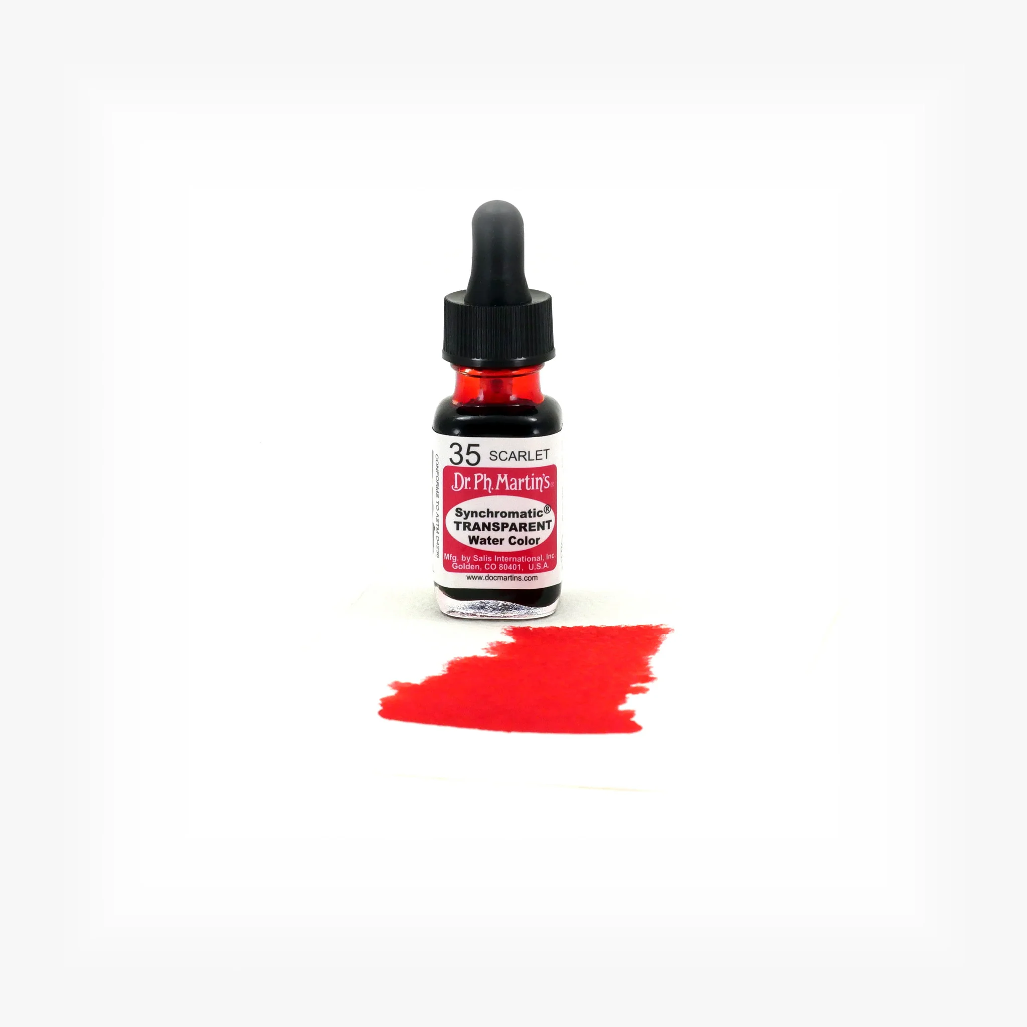Synchromatic Transparent Water Color, 0.5 oz, Scarlet (35) - Image 2